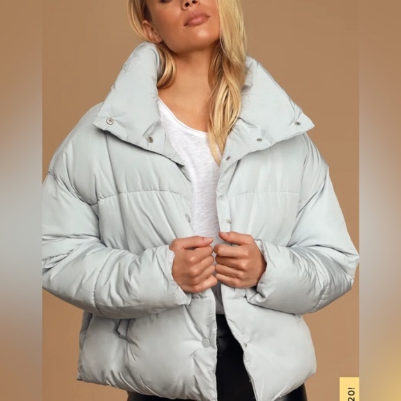 Weekender Mint Blue Quilted Puffer Jacket size M - Picture 2 of 5